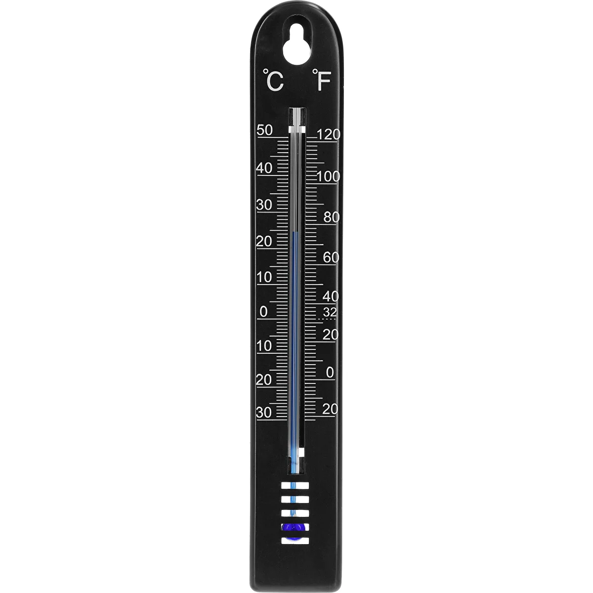 Universell termometer (-30 till +50°C), 17 cm, svart