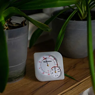 Inomhustermometer bimetall med hygrometer (-20 till +50°C), vit – photo 7