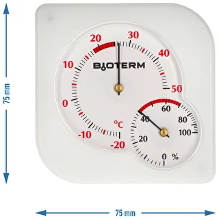 Inomhustermometer bimetall med hygrometer (-20 till +50°C), vit – photo 4