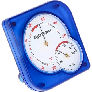 Inomhustermometer bimetall med hygrometer (-20 till +50°C), blå – photo 2