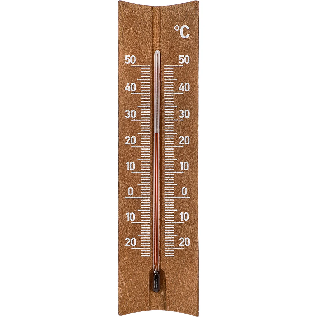 Trärumstermometer (-20 till +50°C), mörkbrun, 15cm