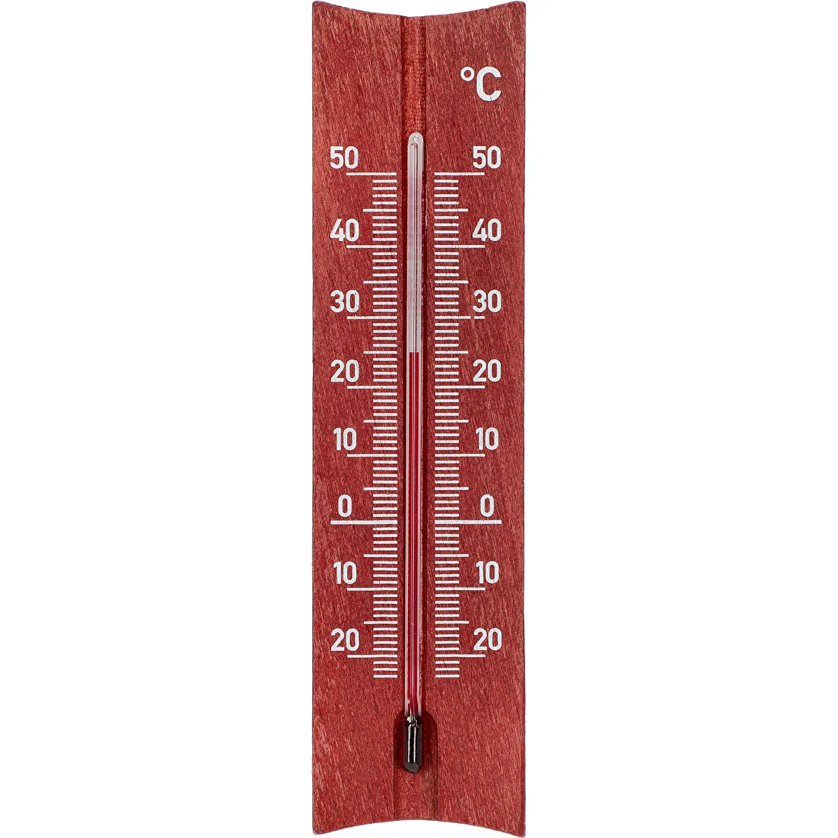 Trärumstermometer (-20 till +50°C), mahognyfärg, 15 cm
