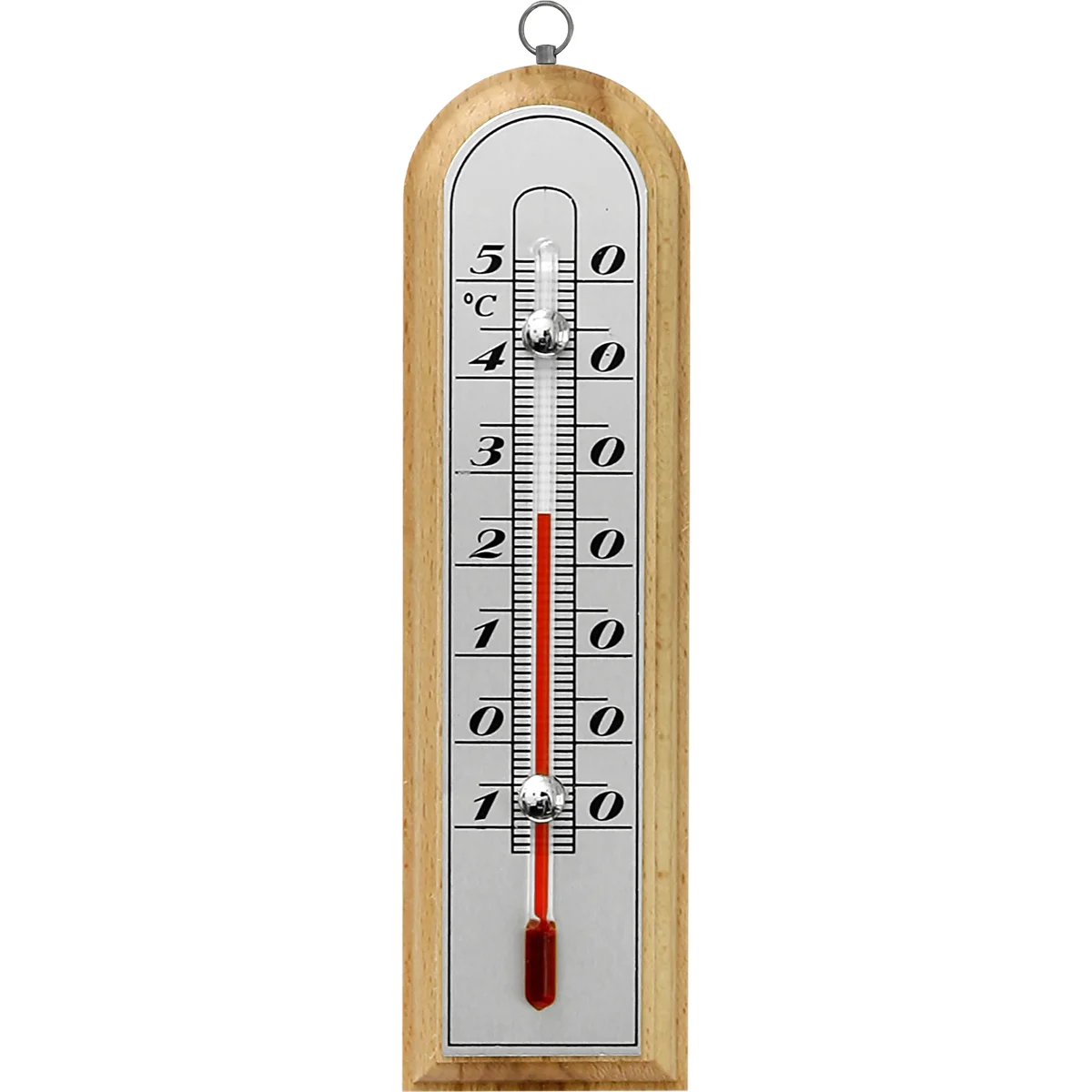 Rumstermometer med silverfärgad skala (-10°C till +50°C) 16cm mix