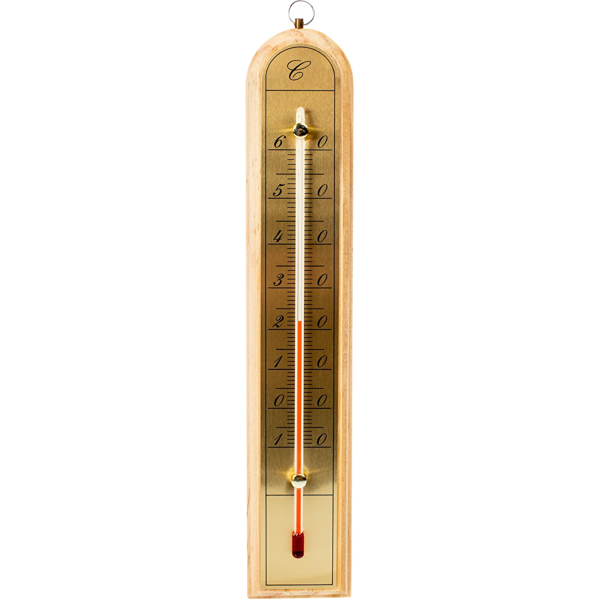 Rumstermometer med guldskala (-10°C till +60°C) 28cm mix