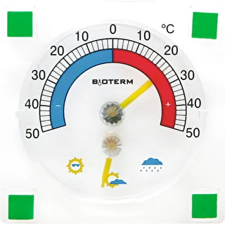 Universell termometer med hygrometer transparent, självhäftande (-50°C till +50°C)