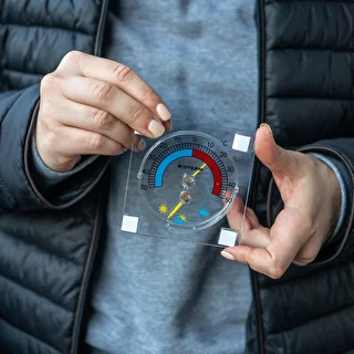 Universell termometer med hygrometer transparent, självhäftande (-50°C till +50°C) – photo 5