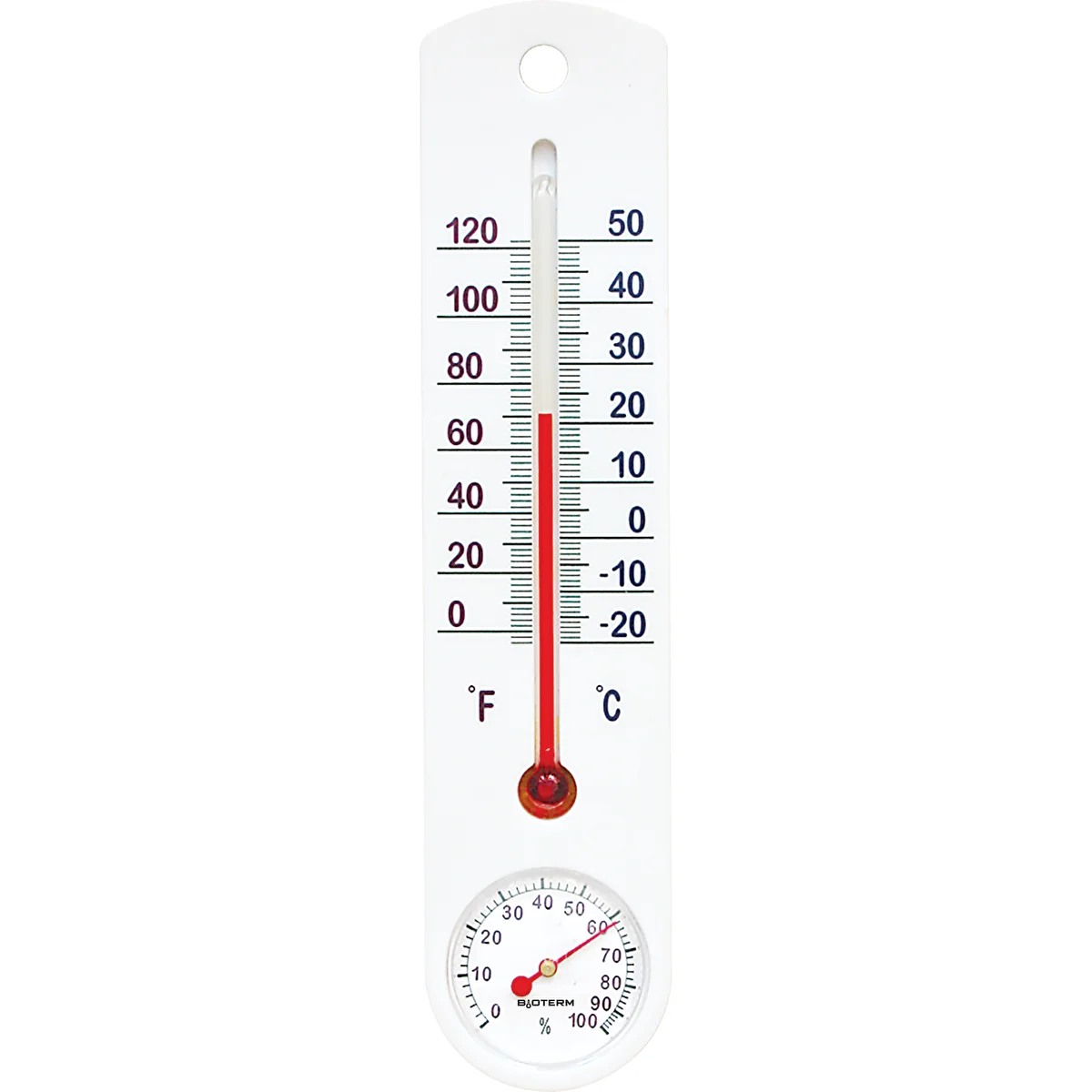 Universell vit termometer med hygrometer (-20°C till +50°C) 25cm