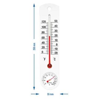 Universell vit termometer med hygrometer (-20°C till +50°C) 25cm – photo 2