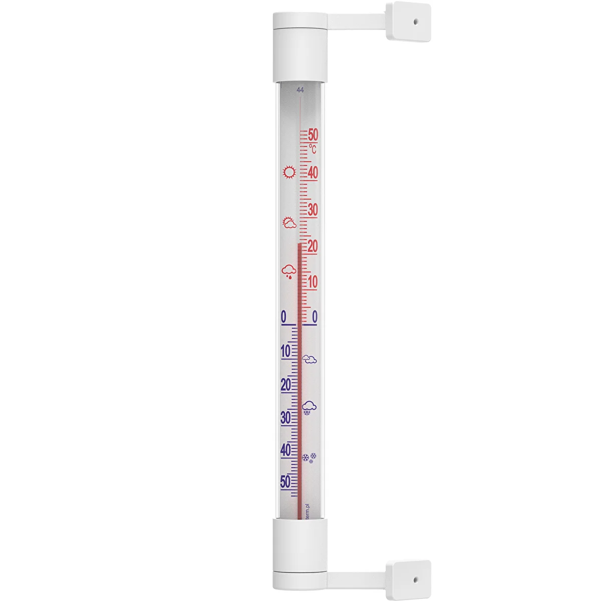 Vit utomhustermometer (-50°C till +50°C) 22cm