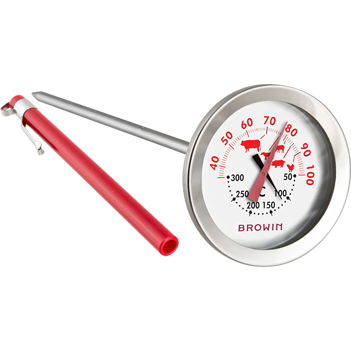 Termometer med dubbla skalor (30°C till 100°C) / (50°C till 300°C) 13,0cm