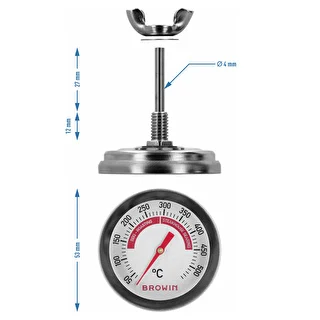 Grill- och BBQ-termometer, från 50 till +500°C, bimetallisk, 5,3cm – photo 7