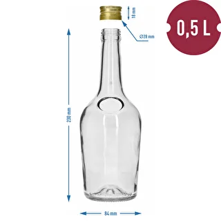 Flaska GLORIA 0,5 l med guldfärgad skruvkapsyl 28 mm, 1 st. – photo 6