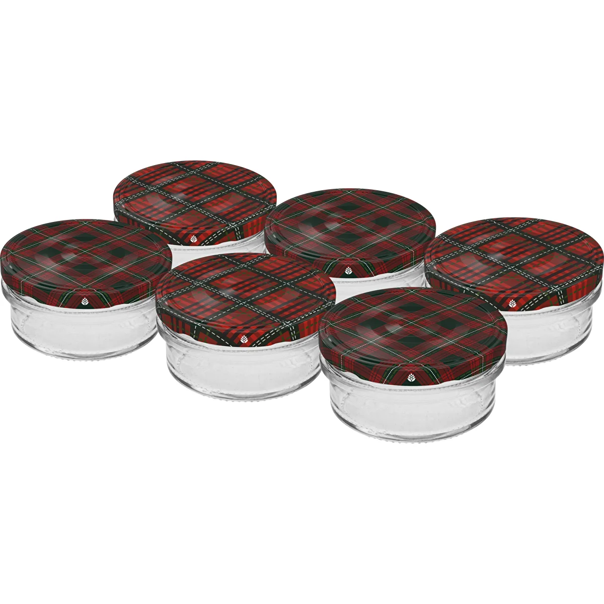 Burk TO 65 ml med färgglatt lock fi66 - 6 st.