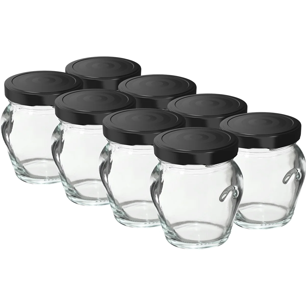 Burk TO 106 ml Amfora med svart lock fi 53 - 8 st.