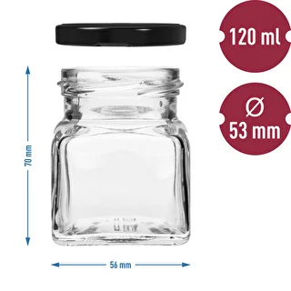 Twist-off burk 120ml - Fyra hörn fi 53 med svart lock, 6st – photo 6