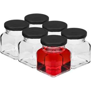 Twist-off burk 120ml - Fyra hörn fi 53 med svart lock, 6st – photo 2