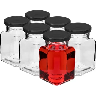 Twist-off burk 150ml Fyra hörn fi 53 med svart lock, 6 st. – photo 2
