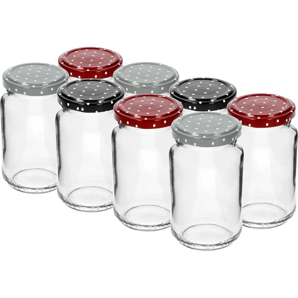 Burk TO 190ml med färgglatt lock fi 53 - 8 st.