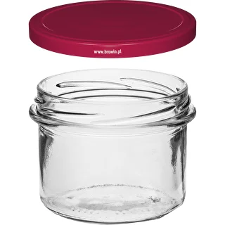 Rak burk 235 ml (fi82) med vinrött lock 6 st. – photo 3