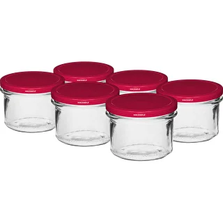 Rak burk 235 ml (fi82) med vinrött lock 6 st.