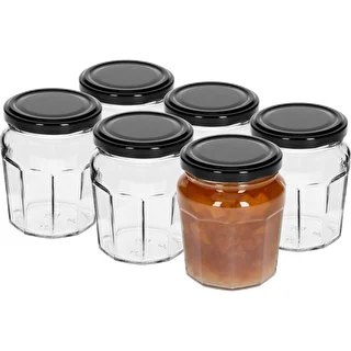 Syltburk 230ml med svart lock fi63/4 - 6st – photo 2