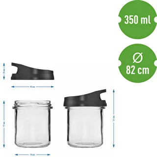 Glasbehållare 350 ml, med lock för upphängning – photo 5