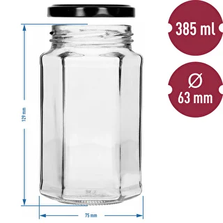 Twist off burk 385ml med svart lock fi 63, 6 st. – photo 7