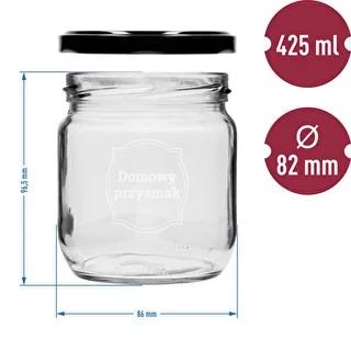 Burk TO 425ml med tryck "Hemlagad delikatess" och svart lock fi 82 - 3st. – photo 6