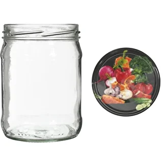 Twist off-burk 500 ml med färgglatt lock fi82/6 - 6 st. – photo 6