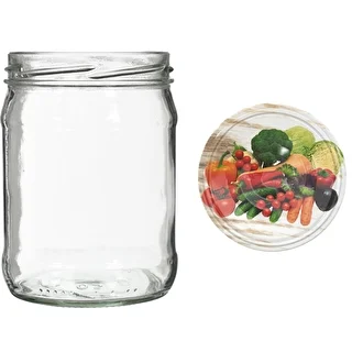 Twist off-burk 500 ml med färgglatt lock fi82/6 - 6 st. – photo 9