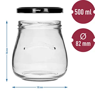 Twist-off burk 500ml "Omvänd Amfora" med svart lock fi 82/6, 6 st. – photo 9