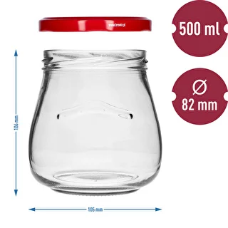 Twist-off burk 500ml "Omvänd Amfora" med vinrött lock fi 82/6, 6 st. – photo 9