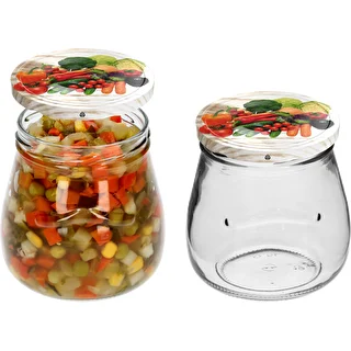 Twist-off burk 500ml "Omvänd Amfora" med färgglatt lock fi 82/6, 6 st. – photo 6