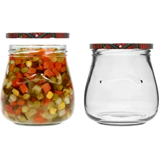 Twist-off burk 500ml "Omvänd Amfora" med färgglatt lock fi 82/6, 6 st. – photo 7