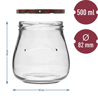 Twist-off burk 500ml "Omvänd Amfora" med färgglatt lock fi 82/6, 6 st. – photo 10