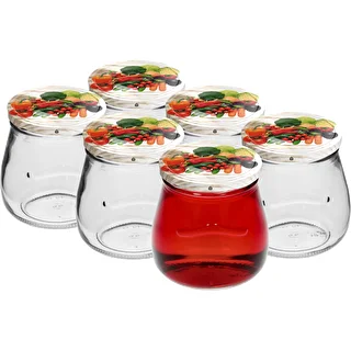 Twist-off burk 500ml "Omvänd Amfora" med färgglatt lock fi 82/6, 6 st. – photo 3