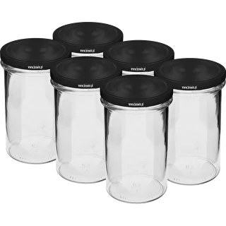 Enkel burk 545ml (fi 82) - med svart lock, 6 st.