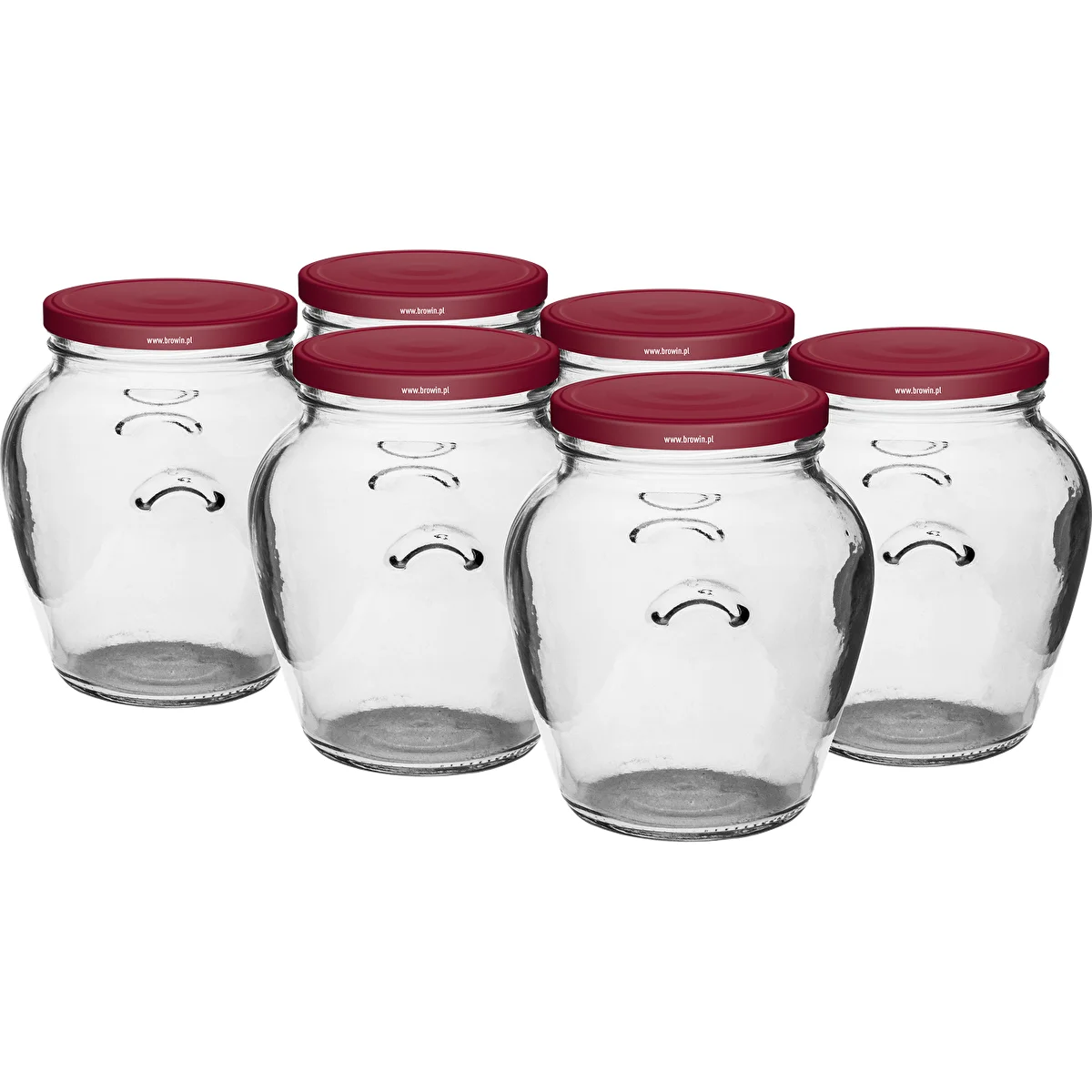 Burk Amfora 580 ml (fi 82) med vinrött lock 6 st