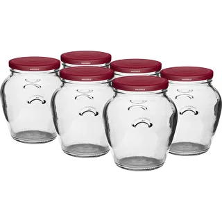 Burk Amfora 580 ml (fi 82) med vinrött lock 6 st