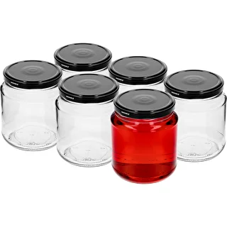 Twist-off burk, tjockis 580ml med svart lock fi 82/6, 6 st. – photo 2
