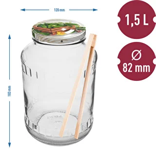 Burk 1,5 L, fi 82/6 med färgat lock + tång – photo 2