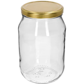 Glasburk TO 1,7 L med guldfärgat lock Ø 100/6, 1 st.