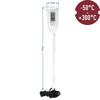 Elektronisk kökstermometer (-50°C till +300°C) med fodral, vit – photo 2
