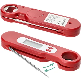 Elektronisk matlagningstermometer med vikbar sond (-50/+300℃), röd – photo 4