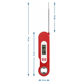 Elektronisk matlagningstermometer med vikbar sond (-50/+300℃), röd – photo 5