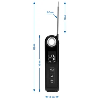 Infraröd kökstermometer, kompakt, med vikbar sond – photo 11
