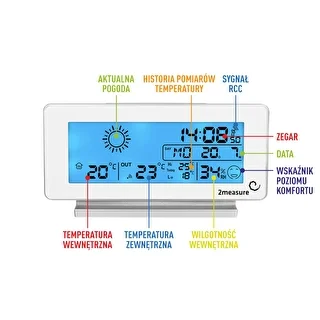 Väderstation RCC, DCF – elektronisk, trådlös, belyst sensor, vit – photo 7