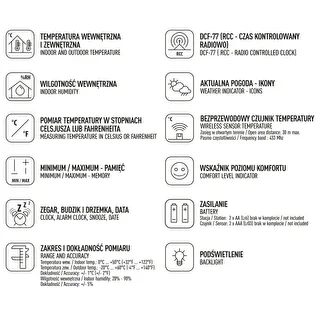 Väderstation RCC, DCF – elektronisk, trådlös, belyst sensor, vit – photo 8