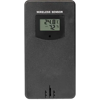 RCC väderstation, DCF – elektronisk, belyst, trådlös, sensor, svart – photo 8