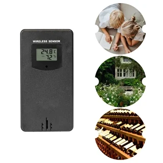RCC väderstation, DCF – elektronisk, belyst, trådlös, sensor, svart – photo 20